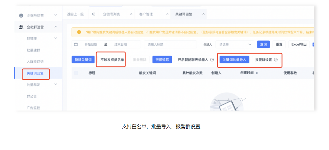 群内关键词管理